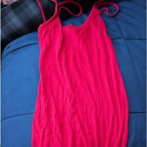 Ribbed red short bodycon dress